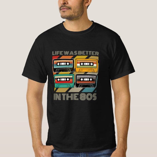 Camiseta La vida era mejor en el retro musical de los años  (Anverso)