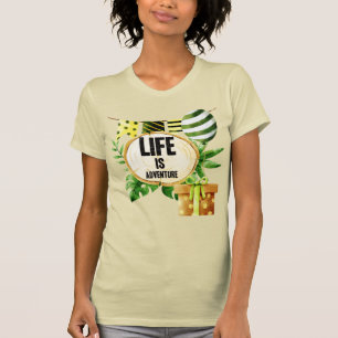 Camiseta La Vida Es Aventura - Verde Y Oro Fiesta De La Nat