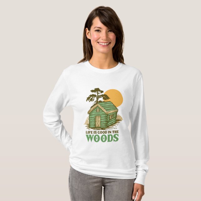 Camiseta La vida es buena en el bosque (Anverso completo)