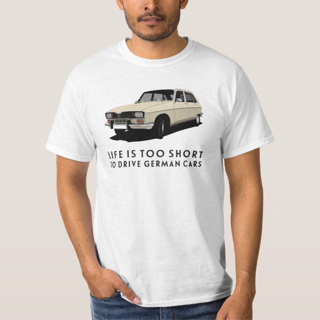 Camiseta La vida es demasiado corta. Carros alemanes - R16 (Anverso)