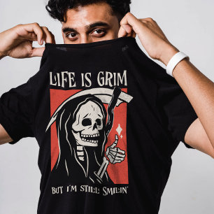 Camiseta La Vida Es Difícil Y Gracioso Grim Reaper Gracioso