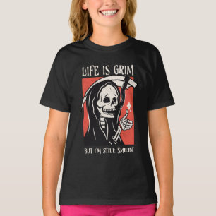 Camiseta La Vida Es Difícil Y Gracioso Grim Reaper Gracioso