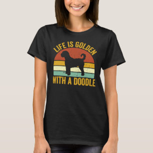 Camiseta La Vida Es Dorada Con Un Labrado De Vintage Doodle