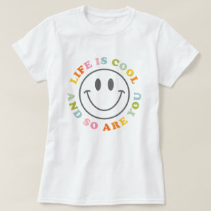 Camiseta La vida es Guay feliz sonriente Emoji facial