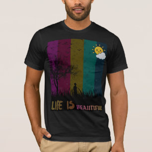 Camiseta La vida es hermosa cita positiva cielo colorido Si