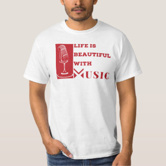 Camiseta La vida es hermosa con música Artwork T-Shirt