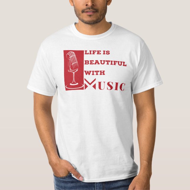 Camiseta La vida es hermosa con música Artwork T-Shirt (Anverso)
