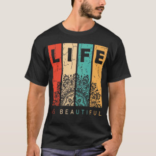 Camiseta La Vida Es Hermosa Mandala Colorido Vibraciones Po