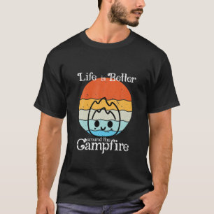 Camiseta La Vida Es Mejor Alrededor Del Fogata