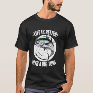 Camiseta La vida es mejor atún divertido pesca un cazador d