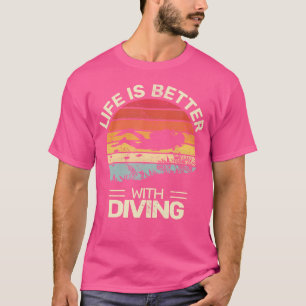 Camiseta La vida es mejor buzo de buceo divertido para homb