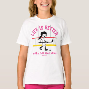 Camiseta La vida es mejor Chica jugador de hockey Personali