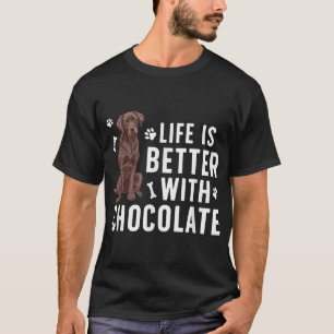 Camiseta La Vida Es Mejor Chocolate Labrador Propietario Ch
