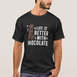 Camiseta La Vida Es Mejor Chocolate Labrador Propietario Ch
