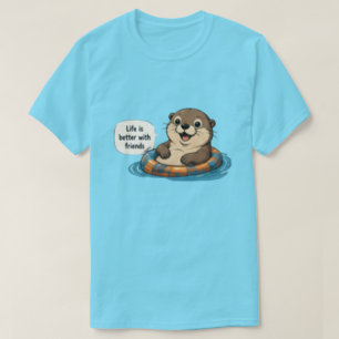 Camiseta La vida es mejor con amigos – Amigos minimalistas 