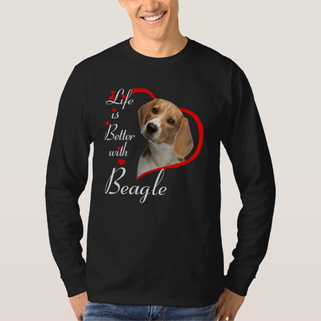 Camiseta La Vida Es Mejor Con Beagle (Anverso)