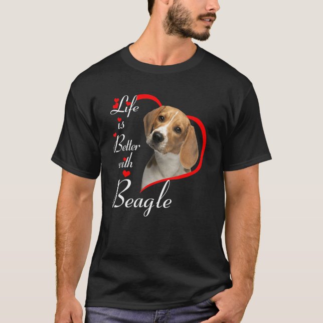 Camiseta La Vida Es Mejor Con Beagle (Anverso)