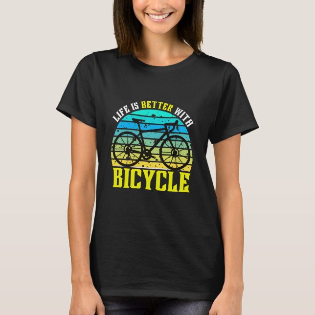 Camiseta la vida es mejor con bicicleta (Anverso)