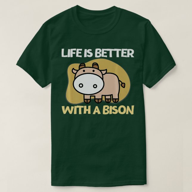 Camiseta La Vida Es Mejor Con Bison Retro Funny Bison Buff (Diseño del anverso)