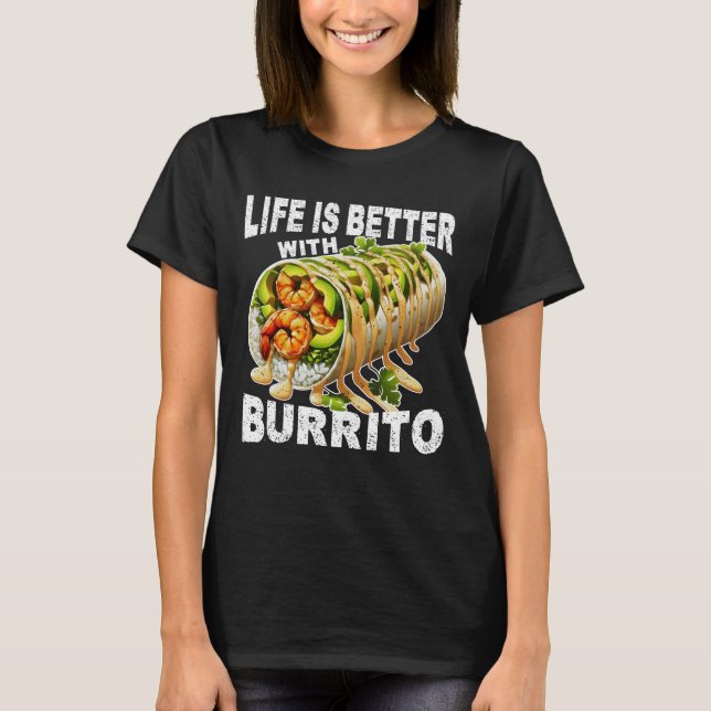 Camiseta la vida es mejor con burrito (Anverso)