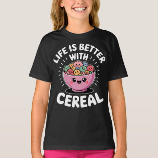 Camiseta La vida es mejor con cereal lindo