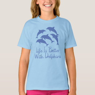 Camiseta La vida es mejor con delfines, regalos ambientales