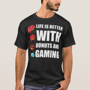 Camiseta la vida es mejor con donuts y donuts birt arco iri