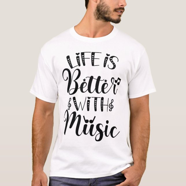 Camiseta La vida es mejor con el arte digital musical (Anverso)