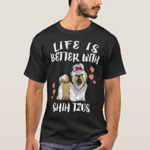 Camiseta La Vida Es Mejor Con El Perro Shih Tzu
