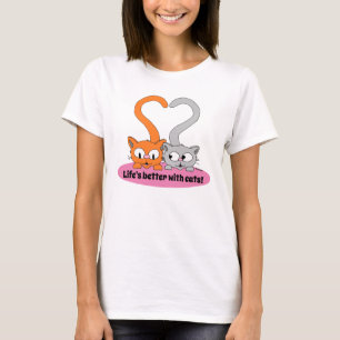 Camiseta La vida es mejor con gatos adorables gatitos