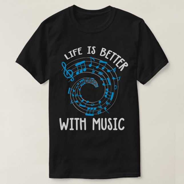 Camiseta La vida es mejor con la música (Diseño del anverso)