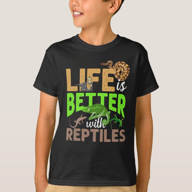 Camiseta La Vida Es Mejor Con La Serpiente Gecko Chameleon. (Anverso)