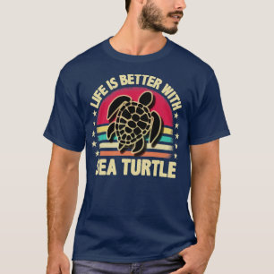 Camiseta La vida es mejor con la tortuga marina