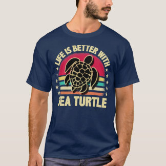 Camiseta La vida es mejor con la tortuga marina