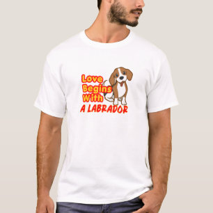 Camiseta La vida es mejor con Labrador Amante de Perro Blan