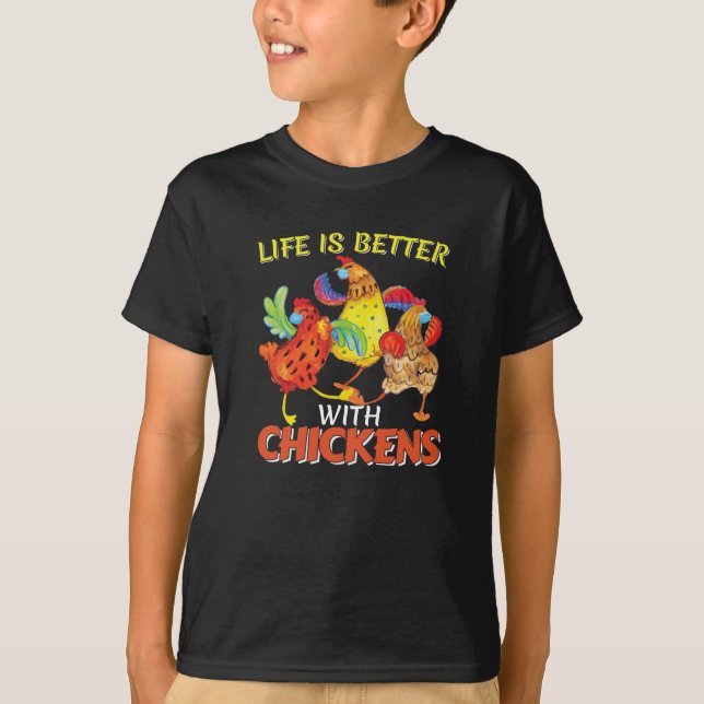 Camiseta La vida es mejor con las gallinas (Anverso)