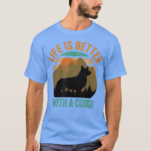 Camiseta La Vida Es Mejor Con Las Montañas Corgi Vintage