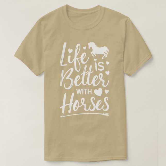 Camiseta La Vida Es Mejor Con Los Caballos Chicas Agriculto (Diseño del anverso)