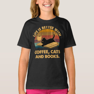 Camiseta La vida es mejor con los cafés y los libros Clásic