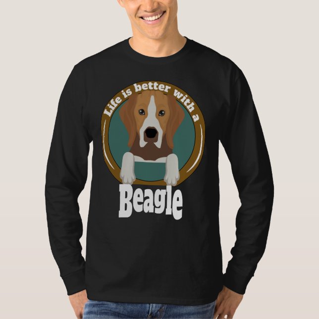 Camiseta La Vida Es Mejor Con Los Dueños De Beagle Beagle (Anverso)