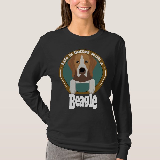 Camiseta La Vida Es Mejor Con Los Dueños De Beagle Beagle (Anverso)