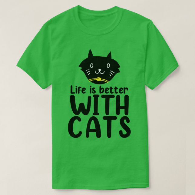 Camiseta La Vida Es Mejor Con Los Gatos (Diseño del anverso)