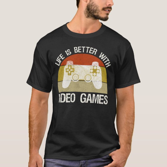 Camiseta La vida es mejor con los videojuegos (Anverso)
