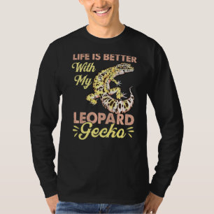 Camiseta La vida es mejor con mi lagarto leopardo reptil