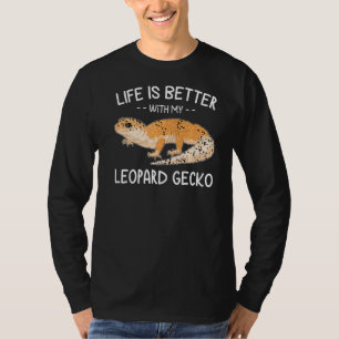 Camiseta La Vida Es Mejor Con Mi Reptile Gecko De Leopardo