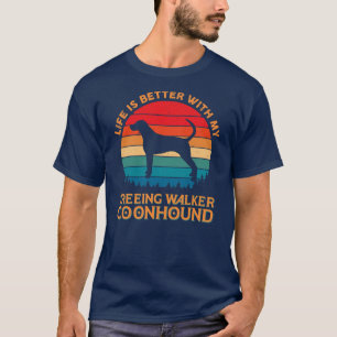 Camiseta La vida es mejor con mi Trek Walker Coonhound