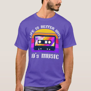 Camiseta La vida es mejor con música de los 80 Eighties Vib