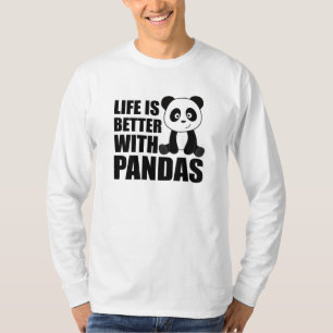 Camiseta La Vida Es Mejor Con Pandas Cute Panda Coloroso