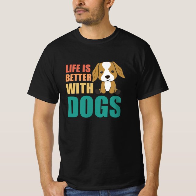 Camiseta La Vida Es Mejor Con Perros Cute Cocker Spaniel Do (Anverso)
