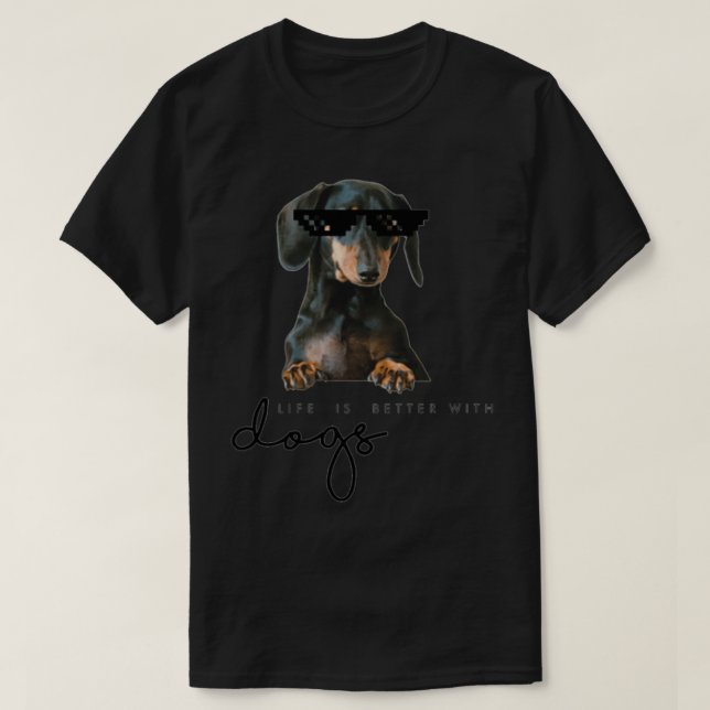 CAMISETA LA VIDA ES MEJOR CON PERROS DIVERSOS PERROS GUAY P (Diseño del anverso)